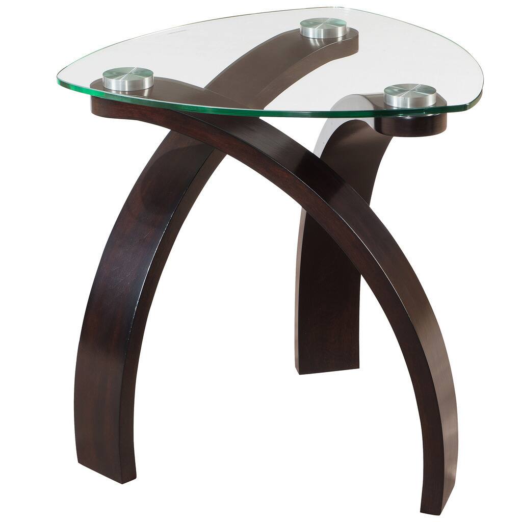 Saturn Wood/ Glass Accent Table