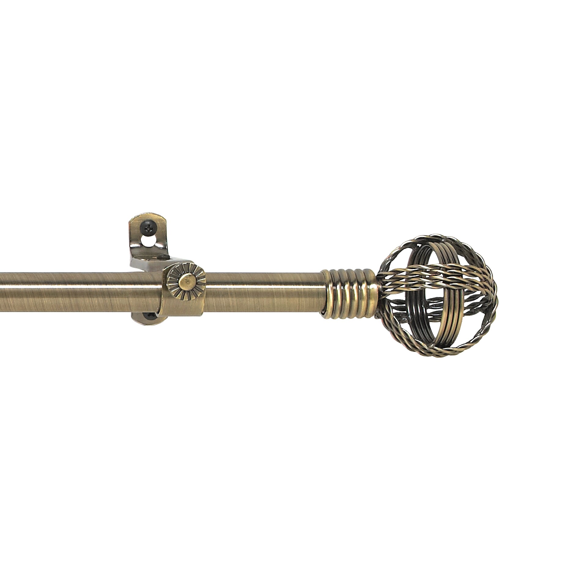 Shop Elegant Decorative Cosmic Antique Brass Curtain Rod And Finial Set 28 To 48 Inches Overstock 10329484