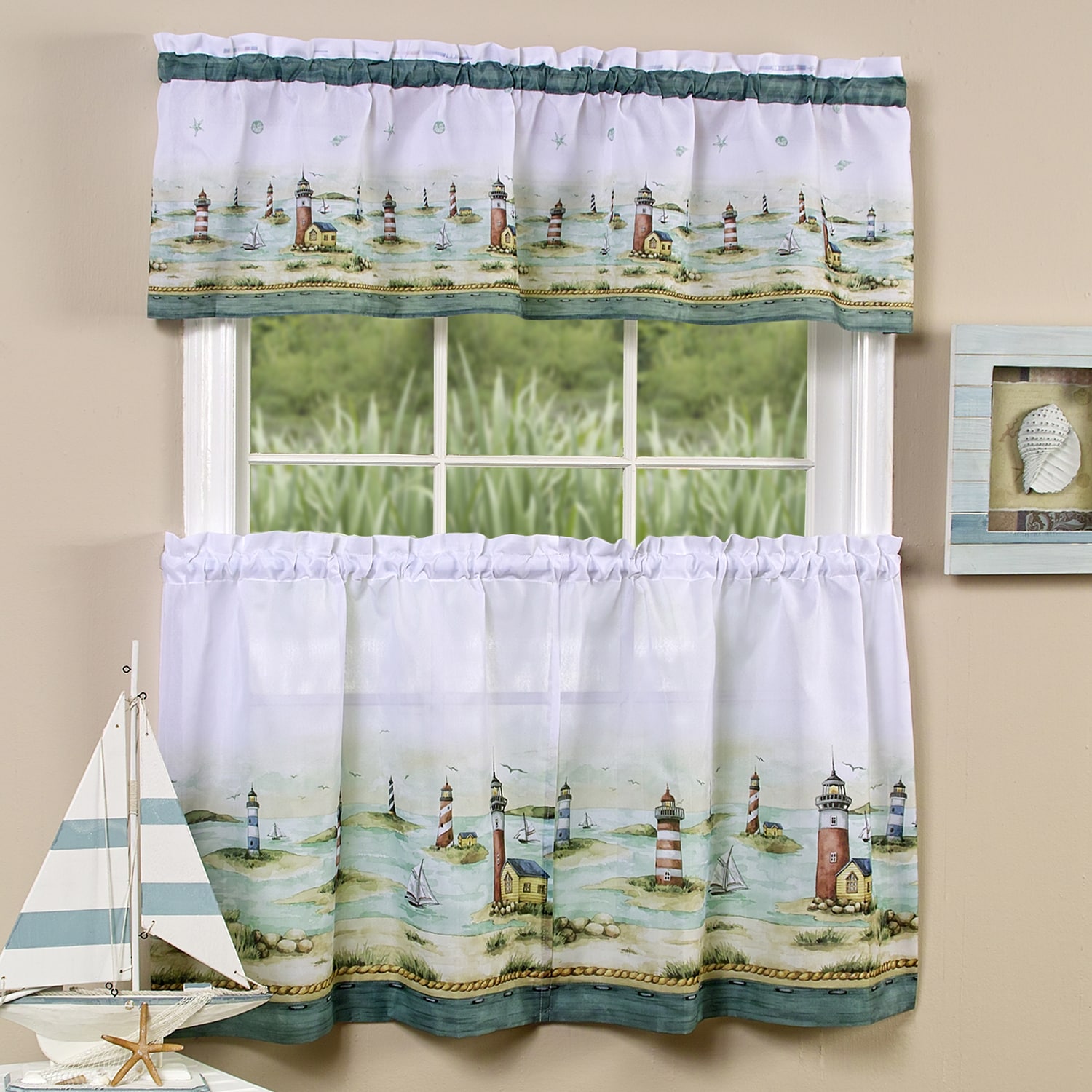 Shop Traditional Two Piece Tailored Tier And Valance Window