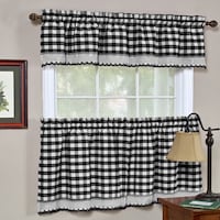 Black And Cream Buffalo Check Curtains