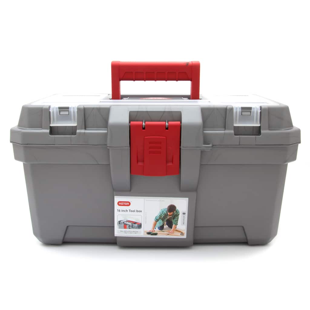 Keter 16-inch Toolbox Organizer, Silver Grey