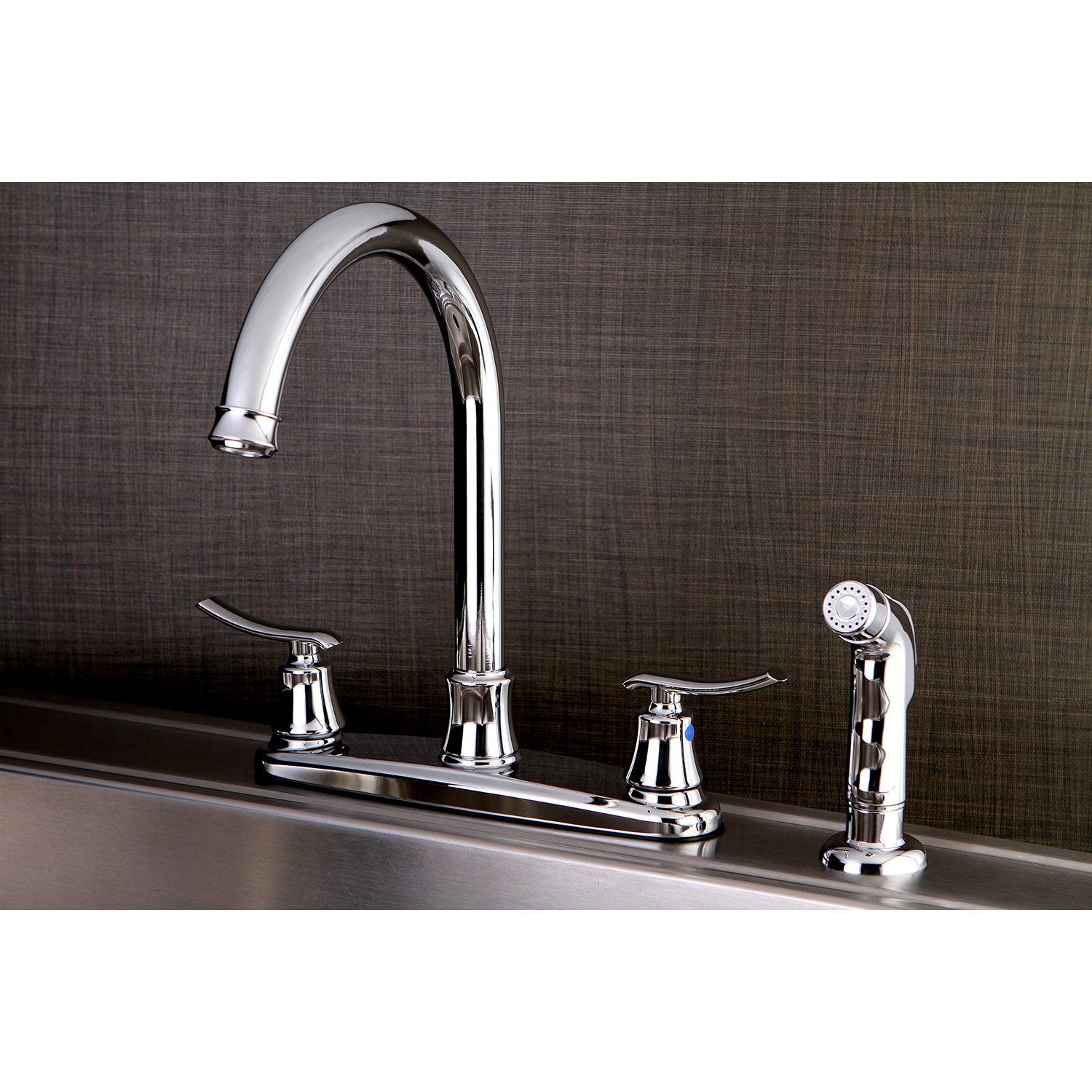 Euro Chrome Kitchen Faucet With Side Sprayer Overstock 10329539