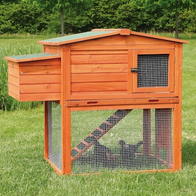 TRIXIE 2-Story Chicken Coop with Outdoor Run - brown