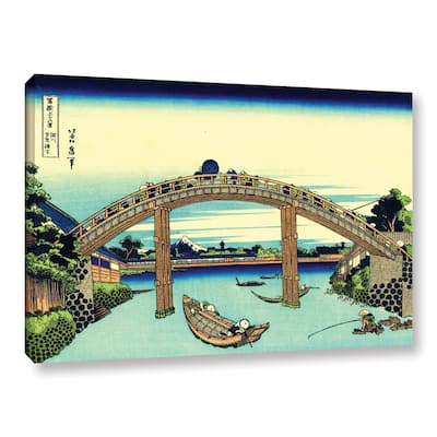 ArtWall Katsushika Hokusai 'Fuji See Through The Mannen Bridge At Fukagawa' Gallery-wrapped Canvas