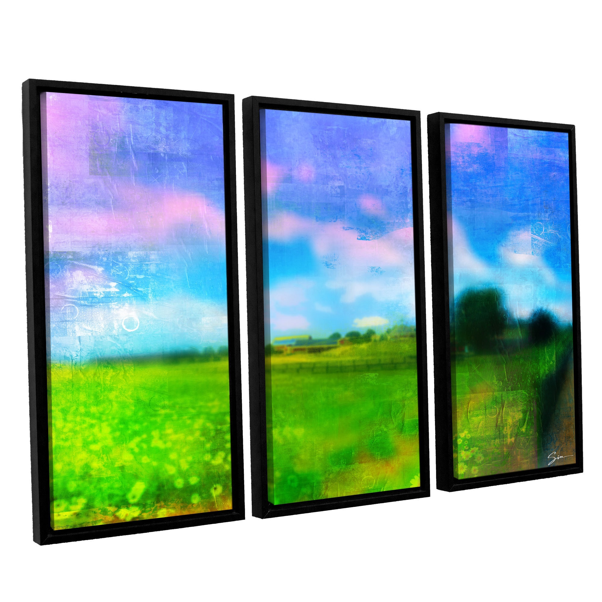 36 x 54 ArtWall 3 Piece Greg Simansons Homeland Floater Framed Canvas Set