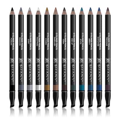 SHANY Slim Eye Liner 12-shade Pencil Set with Vitamin E and Aloe Vera with Storage