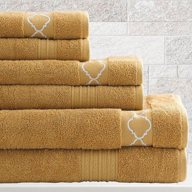 Amraupur Overseas Jewel Tone Quatrefoil 6-Piece Towel Set