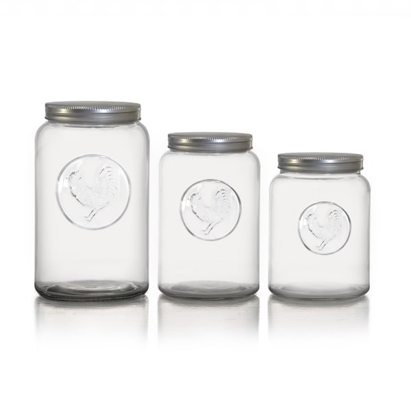 American Atelier Rooster Canisters with Lids 3 piece Set   17442307