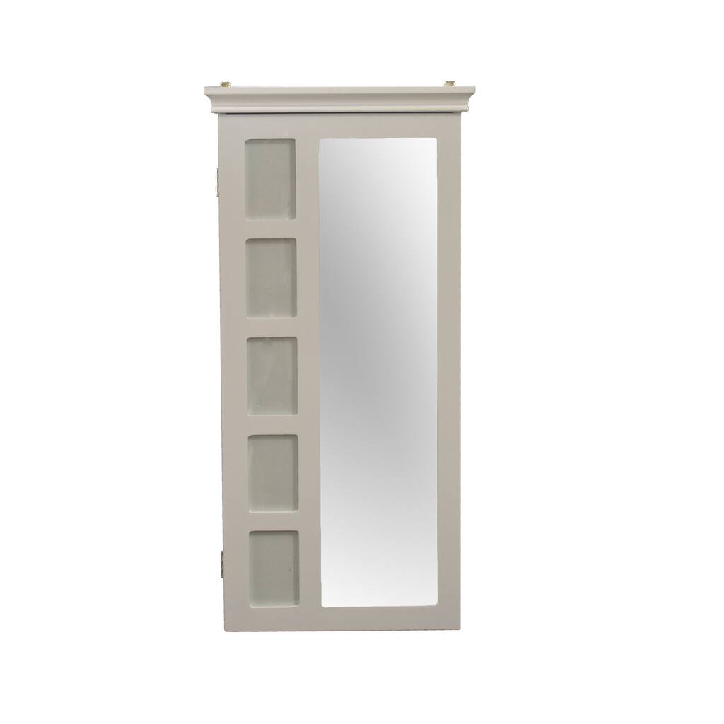 Reno White Laminate Wall Mount Jewelry Chest
