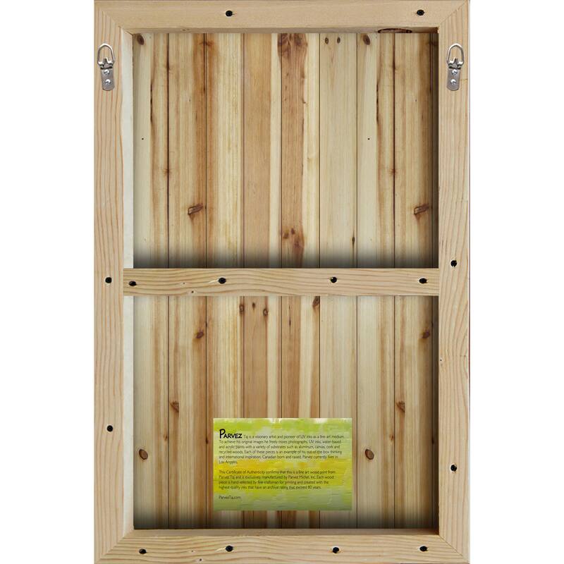 Parvez Taj 'Twin Silos' Painting Print on White Wood - Multi-color