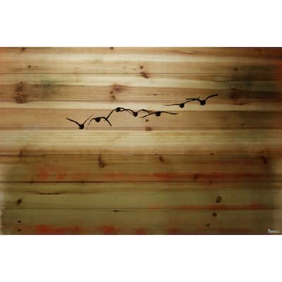 Handmade Parvez Taj - Sun Flight Print on Natural Pine Wood