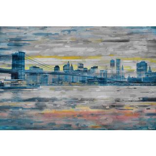 Parvez Taj 'Bridge Skyline' Canvas Art