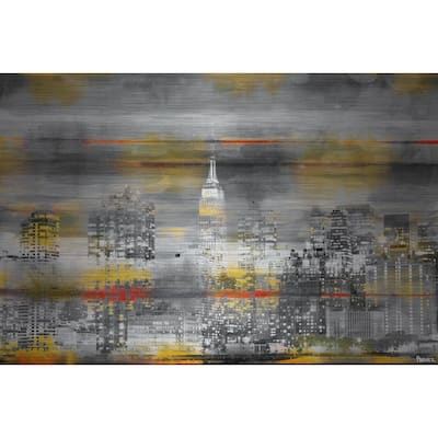 Parvez Taj 'NYC in Yellow' Painting Print on Brushed Aluminum