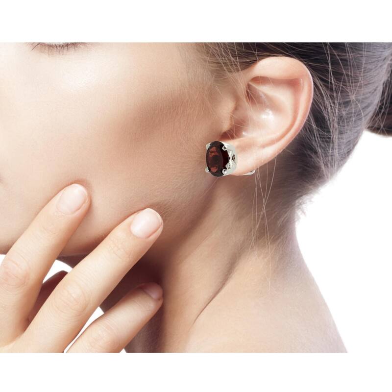Sterling Silver Scintillate Garnet Earrings (India)