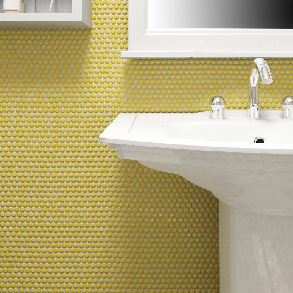 34 Retro Yellow Bathroom Tile Ideas And Pictures With Images