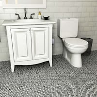 Somertile 12x12 625 Inch Penny Grey Eye Porcelain Mosaic Floor Somertile 11 25x11 75 Inch Asteroid Penny Round Luna Porcelain Mosaic Floor And Wall