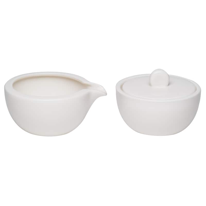Whisper White Covered Sugar and Creamer Set