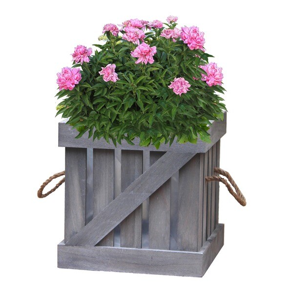 Shop Distressed Wood Crate Planter Free Shipping On Orders Over 45