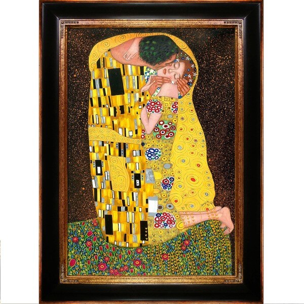 Gustav Klimt 'The Kiss' (Full View - Luxury Line) Hand Painted Framed ...