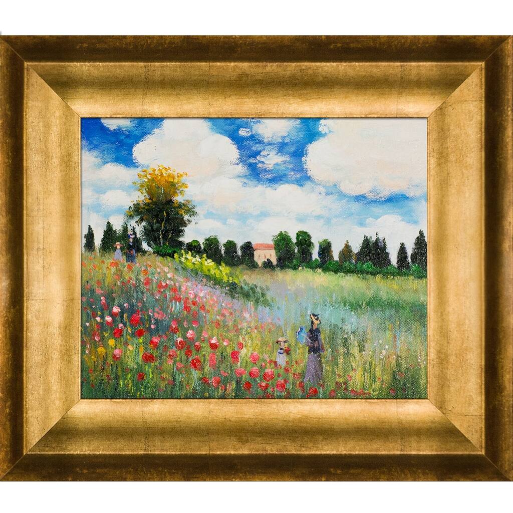 Claude Monet 'Poppy Field in Argenteuil' Hand Painted Reproduction