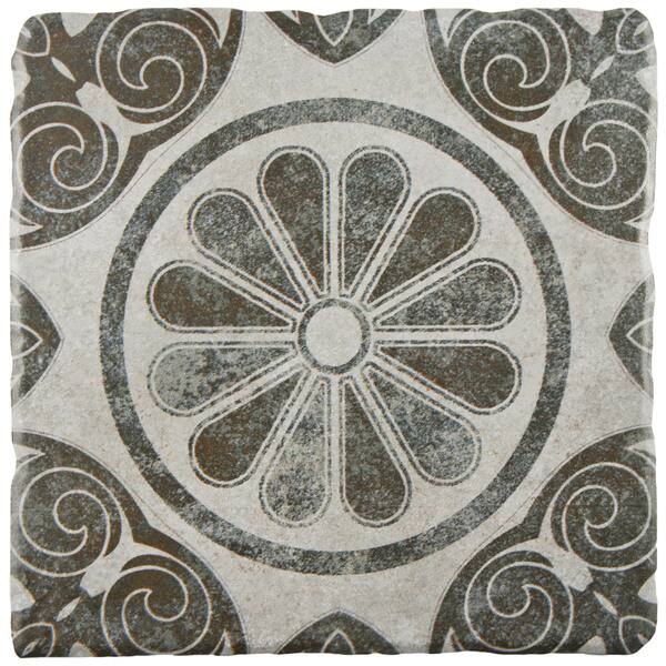 Shop Somertile 7 75x7 75 Inch Gavras Cendra Decor Daisy Ceramic