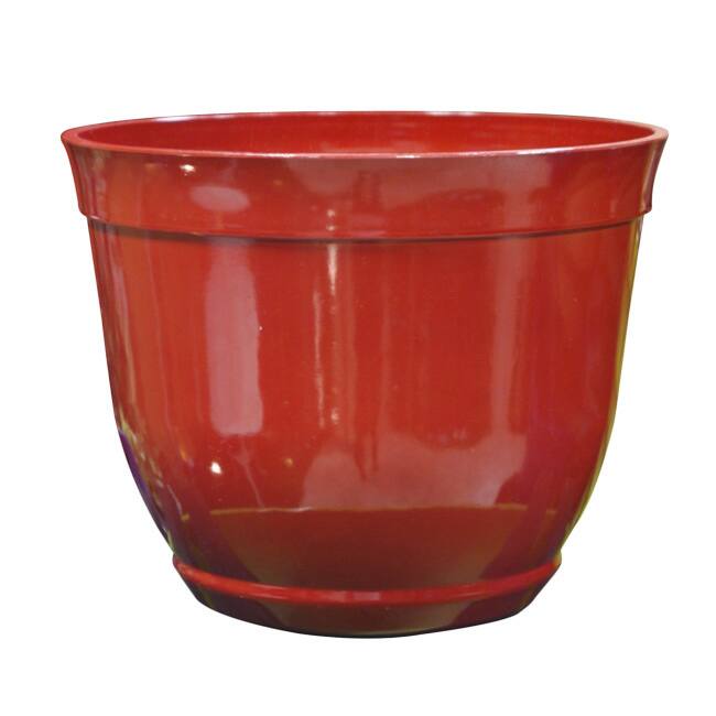 15-inch Outdoor Red Bowl Planter