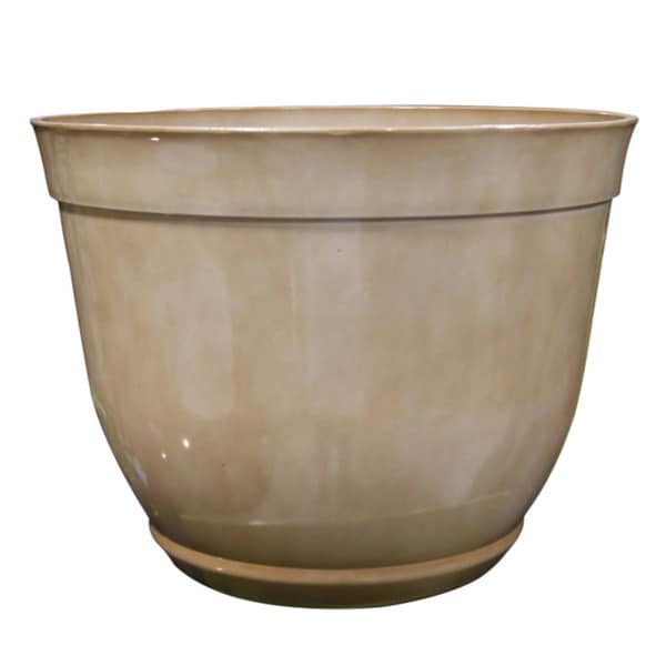 Shop 12-inch Cream Outdoor Bowl Planter - Free Shipping On ...