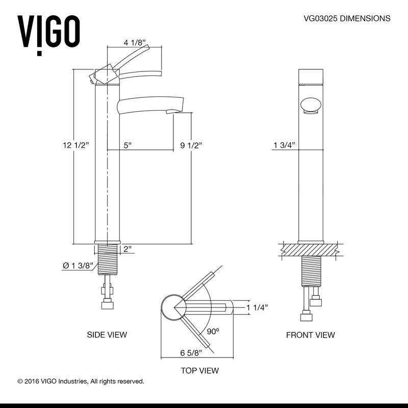 VIGO Milo 13" H Single Handle Single Hole Bathroom Vessel Faucet in Brushed Nickel