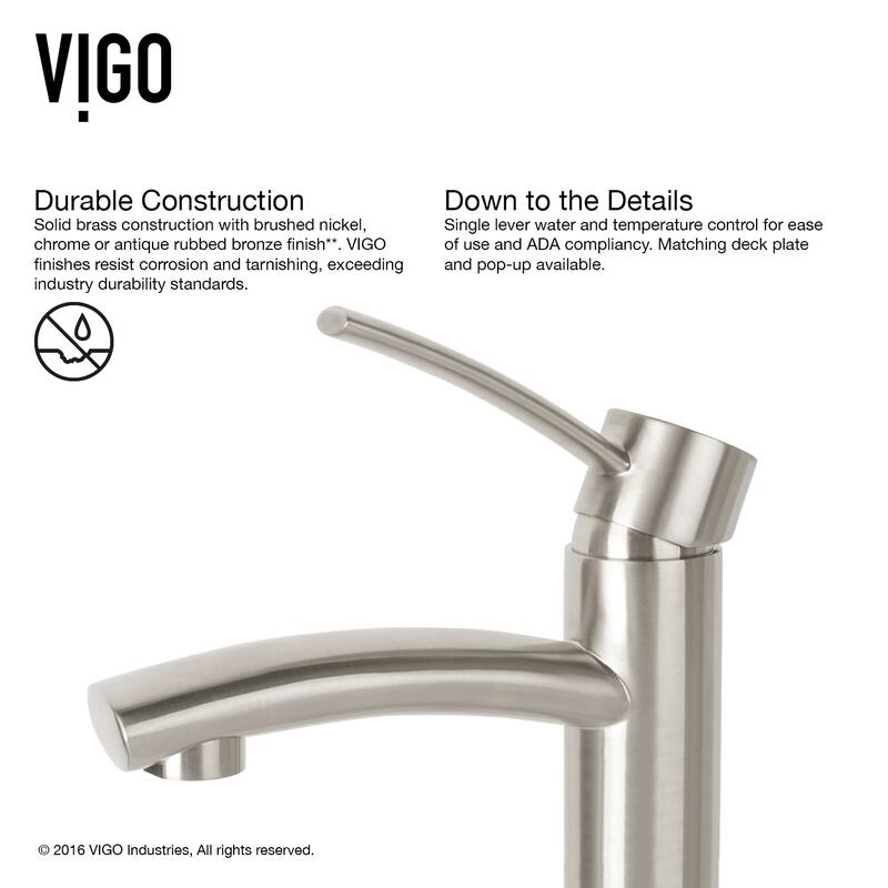 VIGO Milo 13" H Single Handle Single Hole Bathroom Vessel Faucet in Brushed Nickel