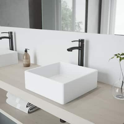 VIGO Milo Antique Rubbed Bronze Vessel Bathroom Faucet with Pop-up