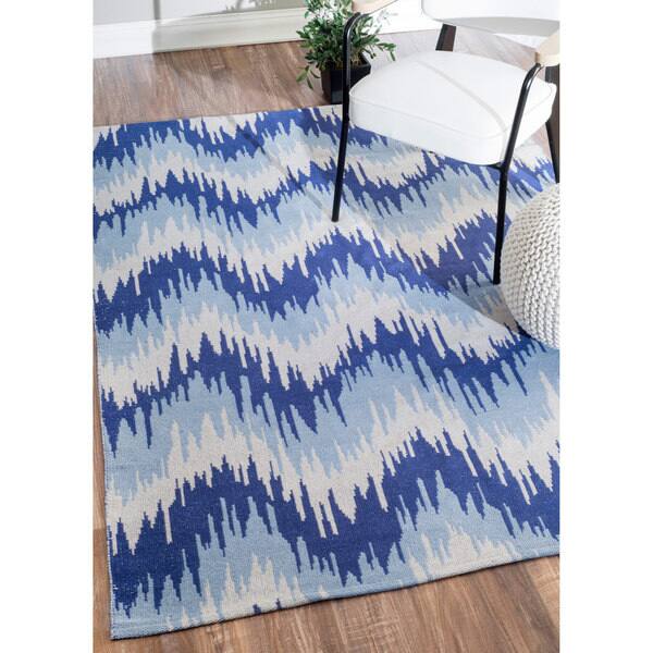 Brooklyn Rug Co Handmade Flatweave Chevron Cotton Rug (5' x 8') Bed
