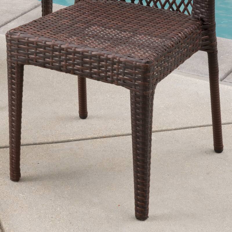 Farley Outdoor Multi-brown 3-piece Wicker Bistro Set by Christopher Knight Home - N/A