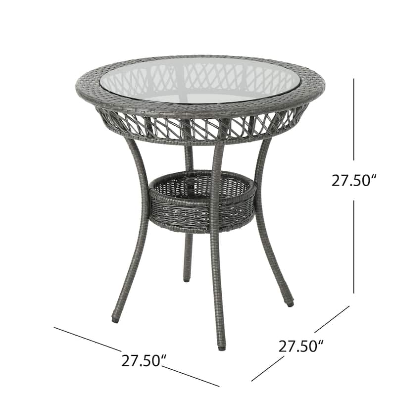 Farley Outdoor Multi-brown 3-piece Wicker Bistro Set by Christopher Knight Home - N/A