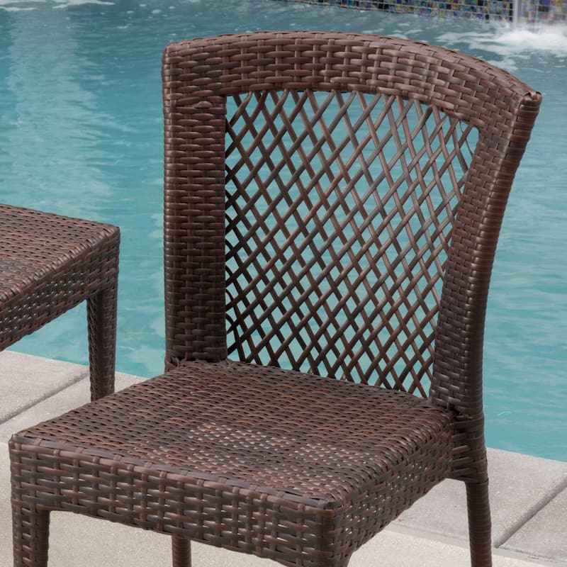 Farley Outdoor Multi-brown 3-piece Wicker Bistro Set by Christopher Knight Home - N/A