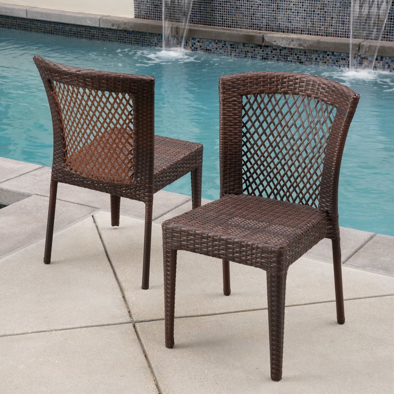 Farley Outdoor Multi-brown 3-piece Wicker Bistro Set by Christopher Knight Home - N/A