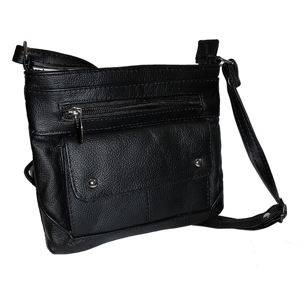 Continental Leather Everyday Small Crossbody Bag with 57-inch Adjustable Shoulder Strap - Free ...
