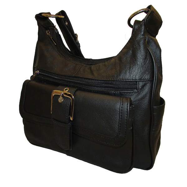 Shop Continental Leather Shoulder Bag with Adjustable Strap - L - Free ...