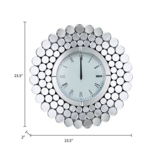 Radiance Round Wall Mirror Clock By Abbyson