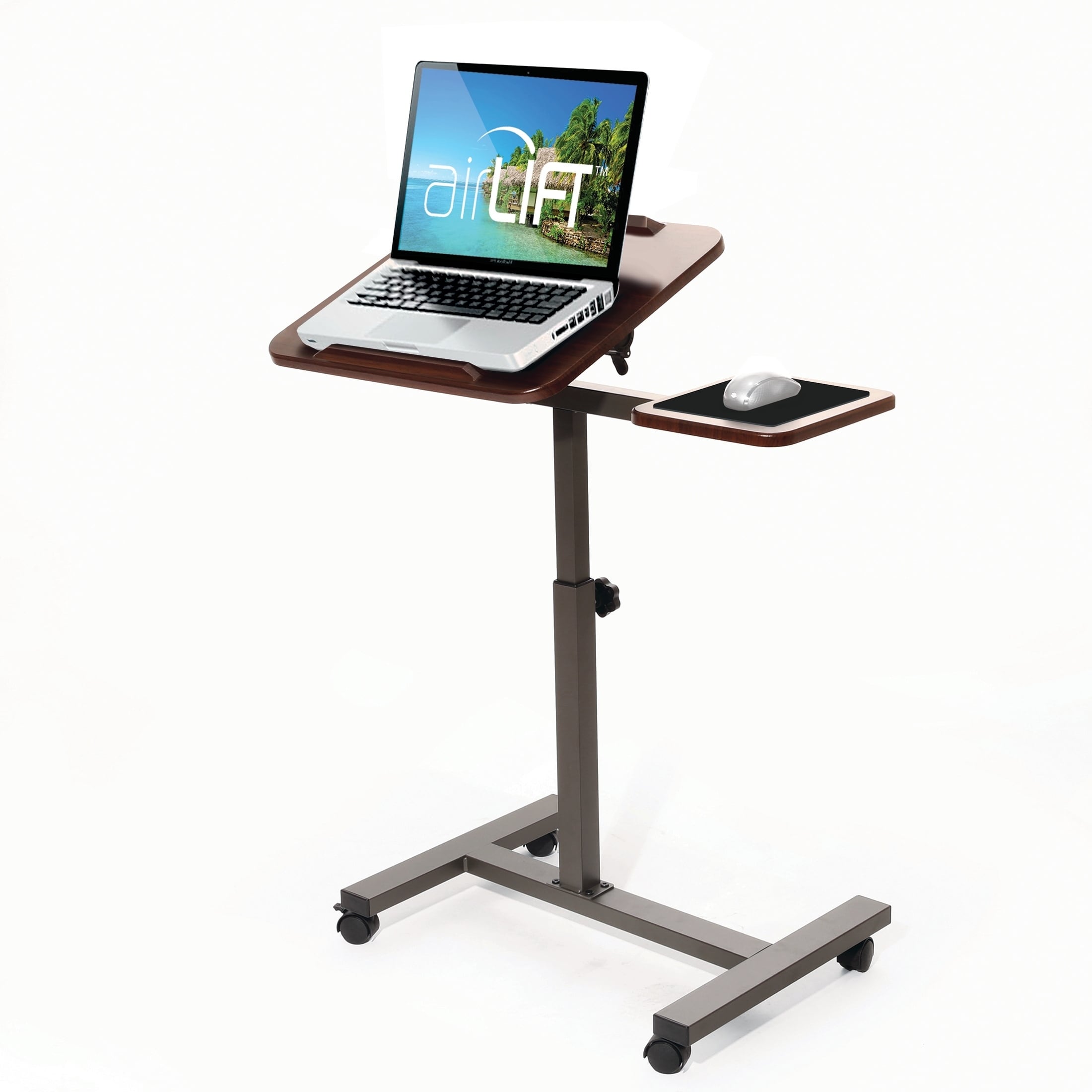 Shop Airlift Tilting Laptop Computer Desk Cart With Mouse Pad