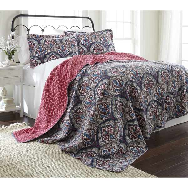 Amraupur Overseas Sanya 100-percent Cotton 3-piece Reversible Quilt Set