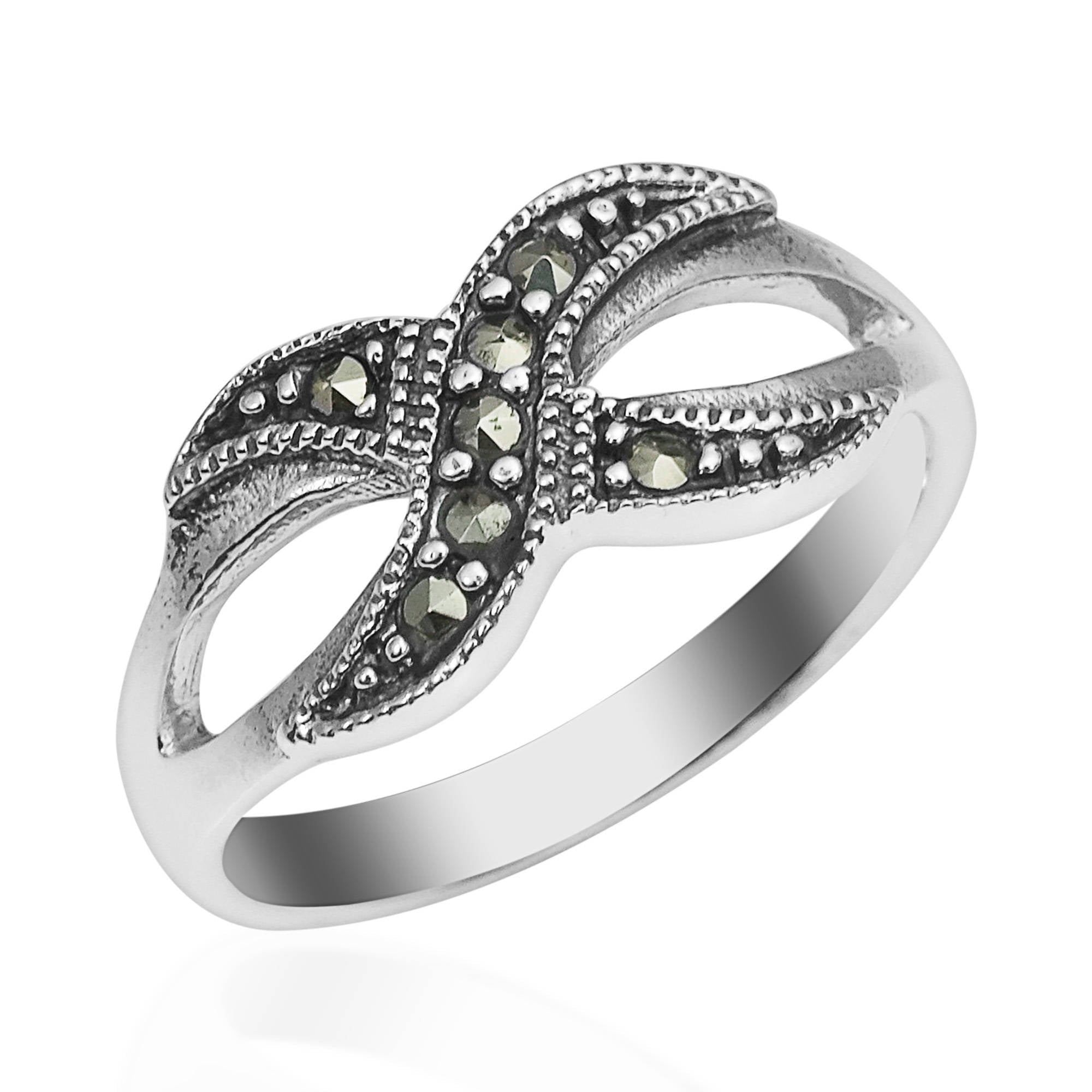 Handmade Marcasite Forever Infinity Love Sterling Silver Ring Infinity Love Sterling Silver Ring