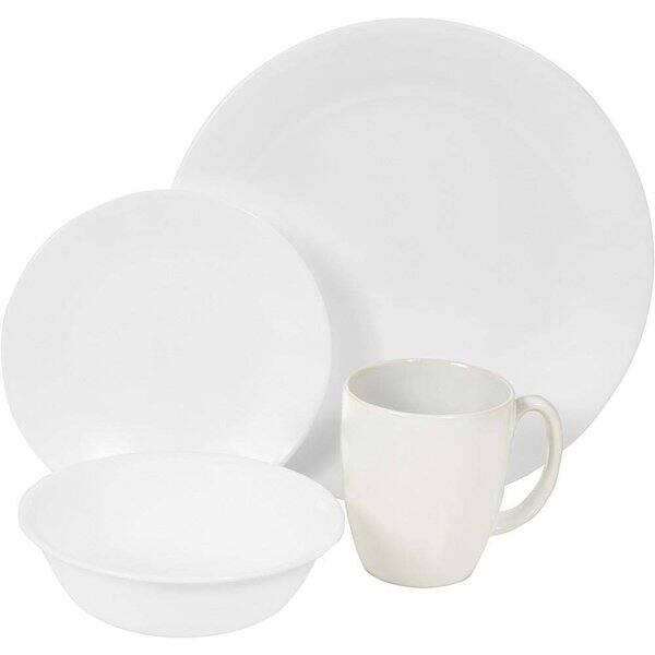 Shop Corelle Livingware 16 Piece Winter Frost White Set With 12