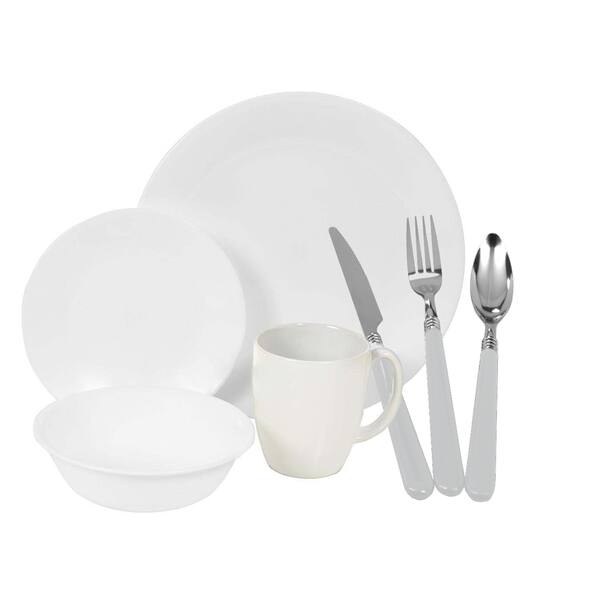 Shop Corelle Livingware 16 Piece Winter Frost White Set With 12