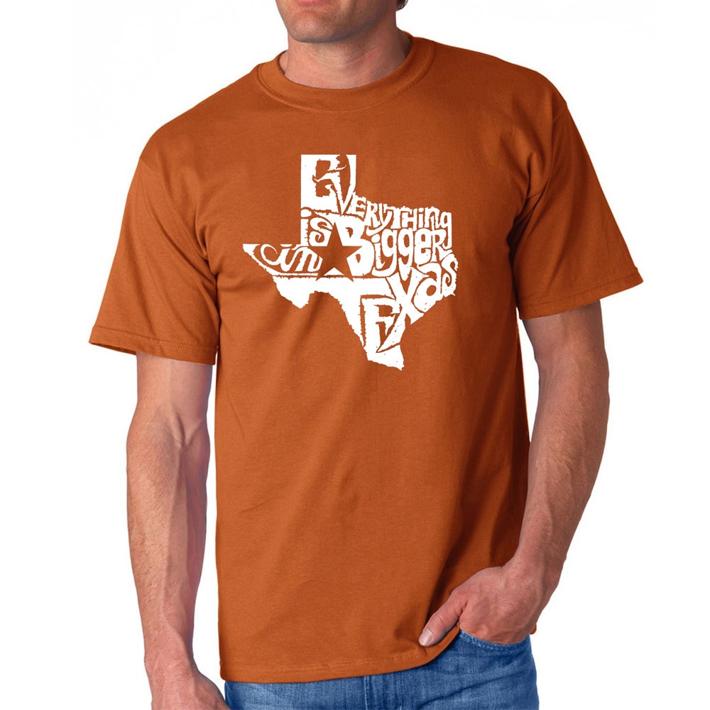 Mens Los Angeles Pop Art Everything Is Bigger in Texas T shirt