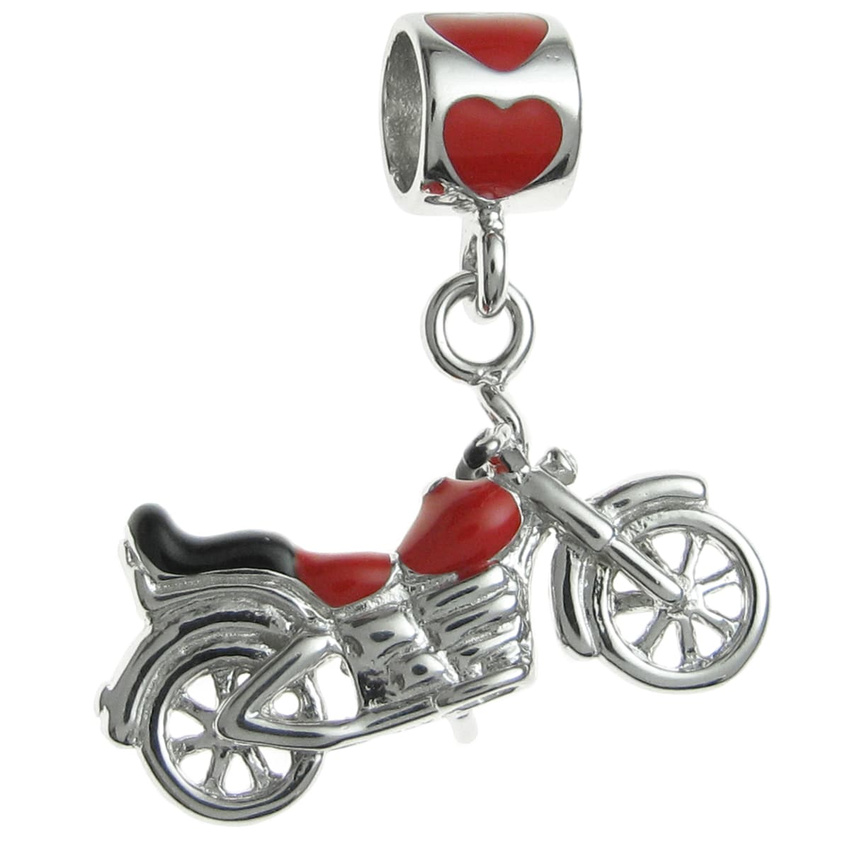 STERLING SILVER PENDANT CHARM SOLID 925 BIKER MOTORCYCLE CHOPPER NEW 