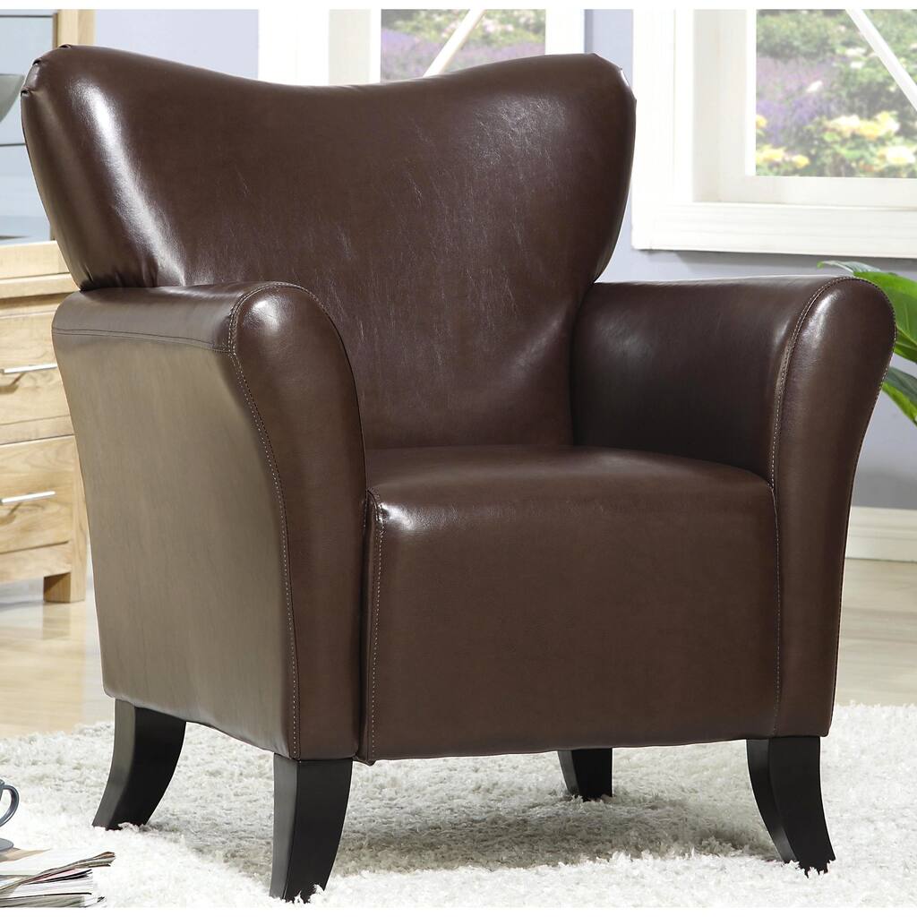 Contemporary Living Room Brown Upholstered Accent Chair