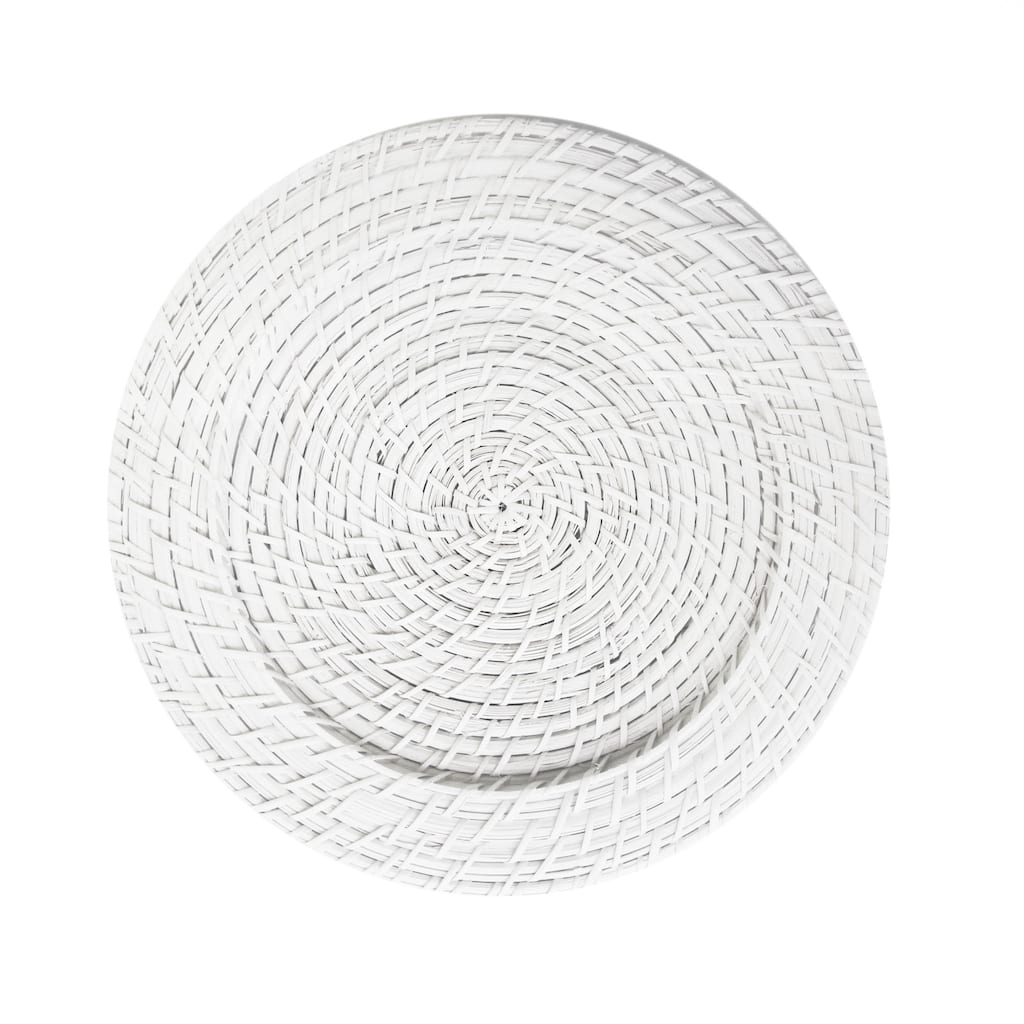 White Rattan Chargers (Set of 4)