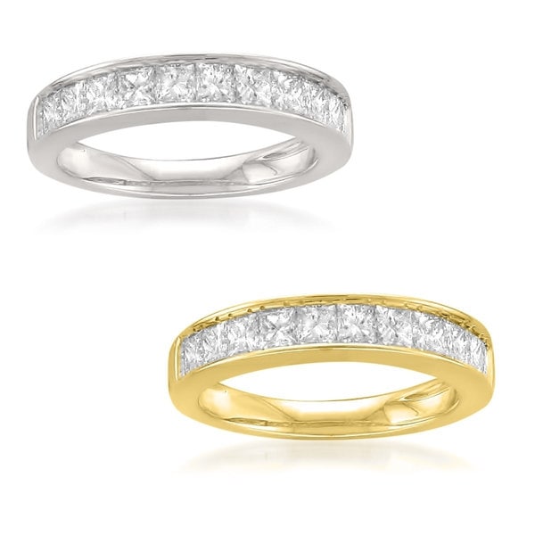 Montebello 14k Gold 1ct TDW Princess-cut Diamond Channel Wedding Band