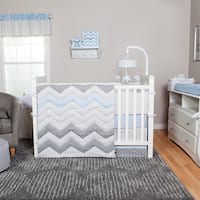 Trend Lab Blue Taffy Chevron 3-piece Crib Bedding Set