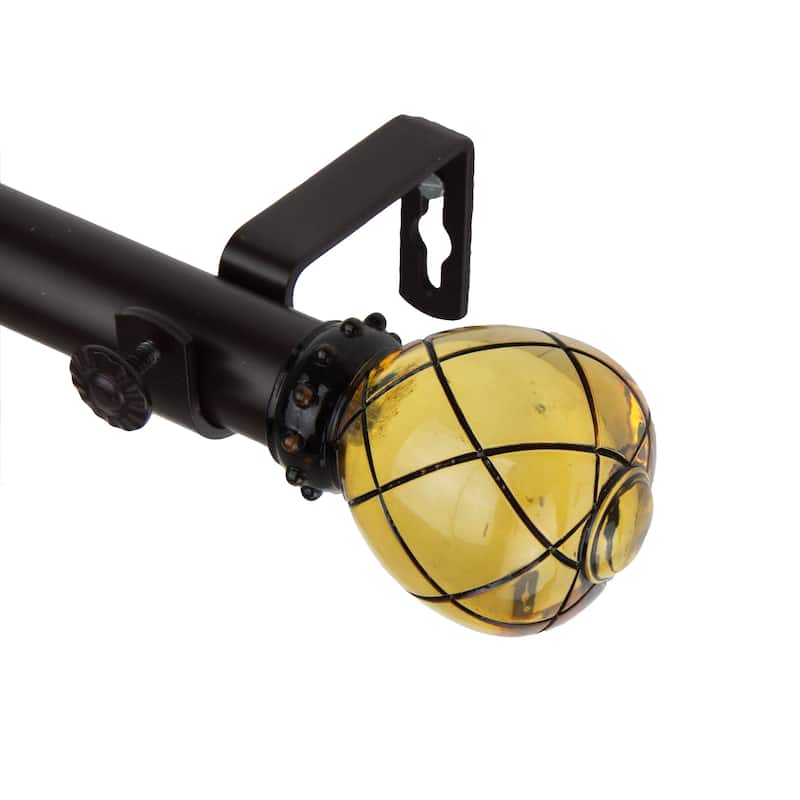 InStyleDesign Emperor 1 Inch Diameter Adjustable Curtain Rod - 28 to 48 inches - Clear Champagne